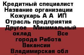 Кредитный специалист › Название организации ­ Кожукарь А.А, ИП › Отрасль предприятия ­ Другое › Минимальный оклад ­ 15 000 - Все города Работа » Вакансии   . Владимирская обл.,Вязниковский р-н